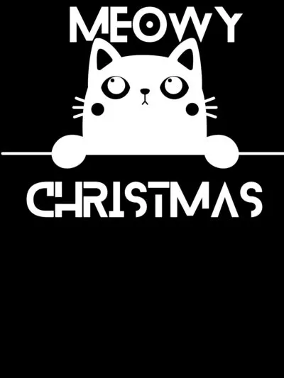 meowy christmas tshirt design