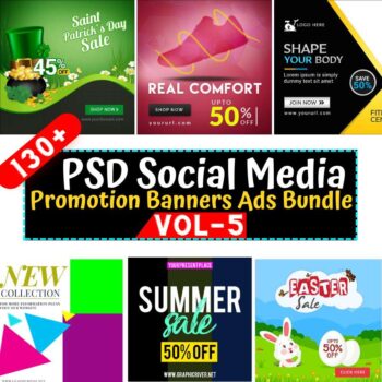 130+ PSD Social Media Promotion Banners Ads Bundle - Vol-5