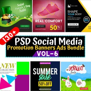 130+ PSD Social Media Promotion Banners Ads Bundle - Vol-6