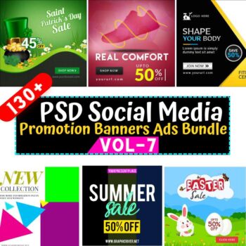 150 PSD Social Media Promotion Banners Ads Bundle - Vol-7