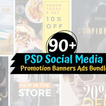 90+ PSD Social Media Promotion Banners Ads Bundle Cheap Price