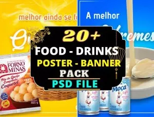 20+ Food - Drinks Poster Banner PSD Pack Cheapest Price