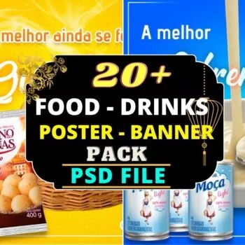 20+ Food - Drinks Poster Banner PSD Pack Cheapest Price