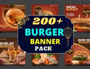 200+ Burger & Food Banner PSD Pack Bundle Cheap Price