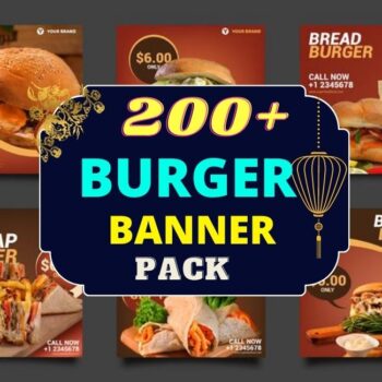 200+ Burger & Food Banner PSD Pack Bundle Cheap Price