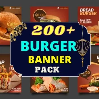 200+ Burger & Food Banner PSD Pack Bundle Cheap Price