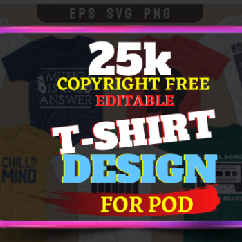 25K Editable T-shirt design for POD Business Cheap Price