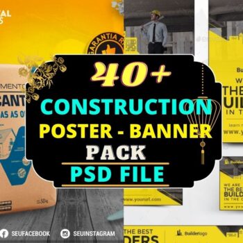 Construction Editable Poster Banner PSD Bundle