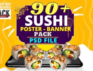 Sushi Banner PSD Pack Bundle